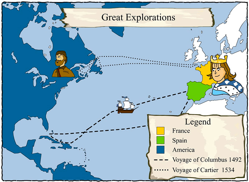 cartier voyages map